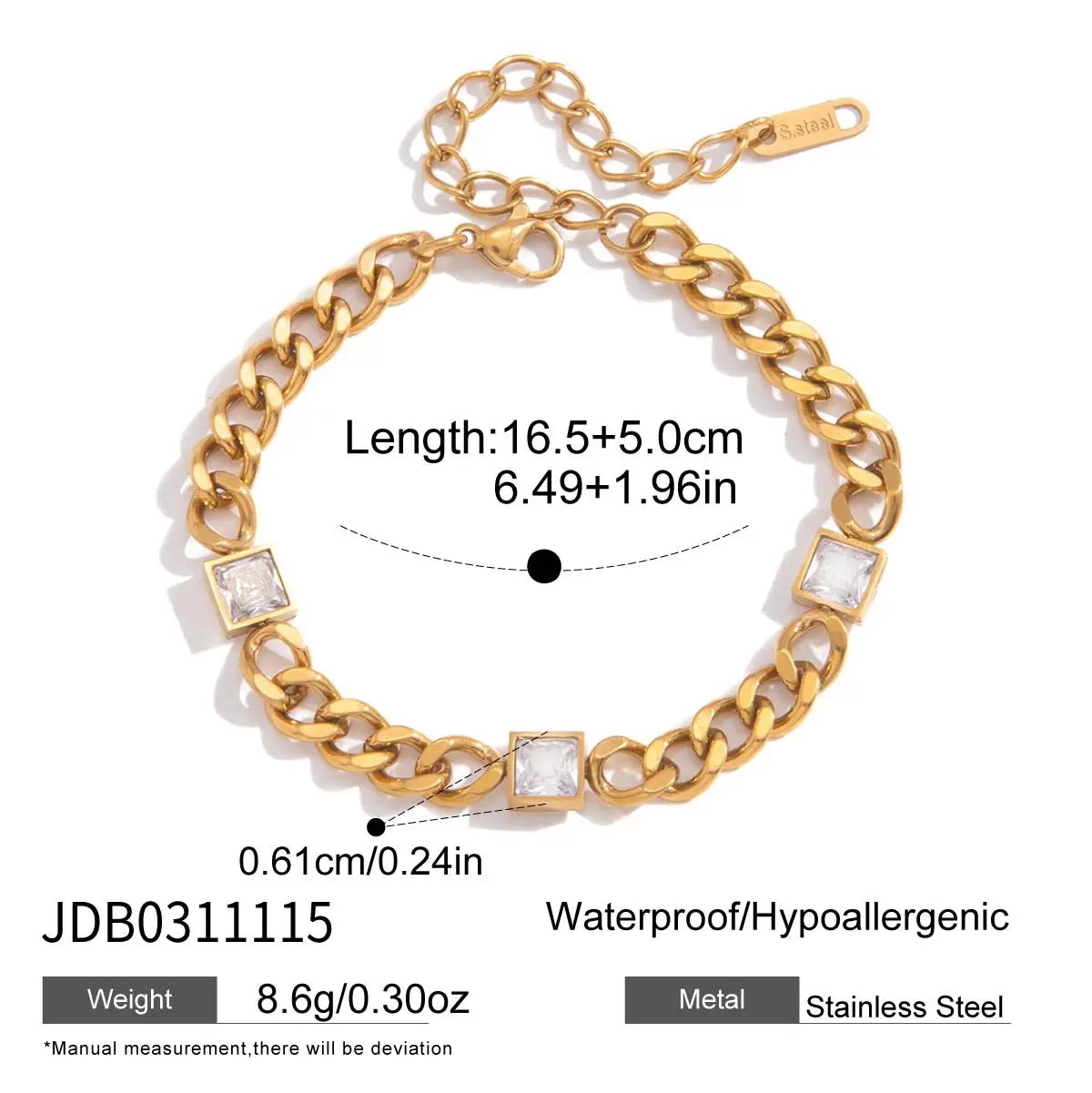 Delicate Bling Geometry Zirconia Shiny Bracelets