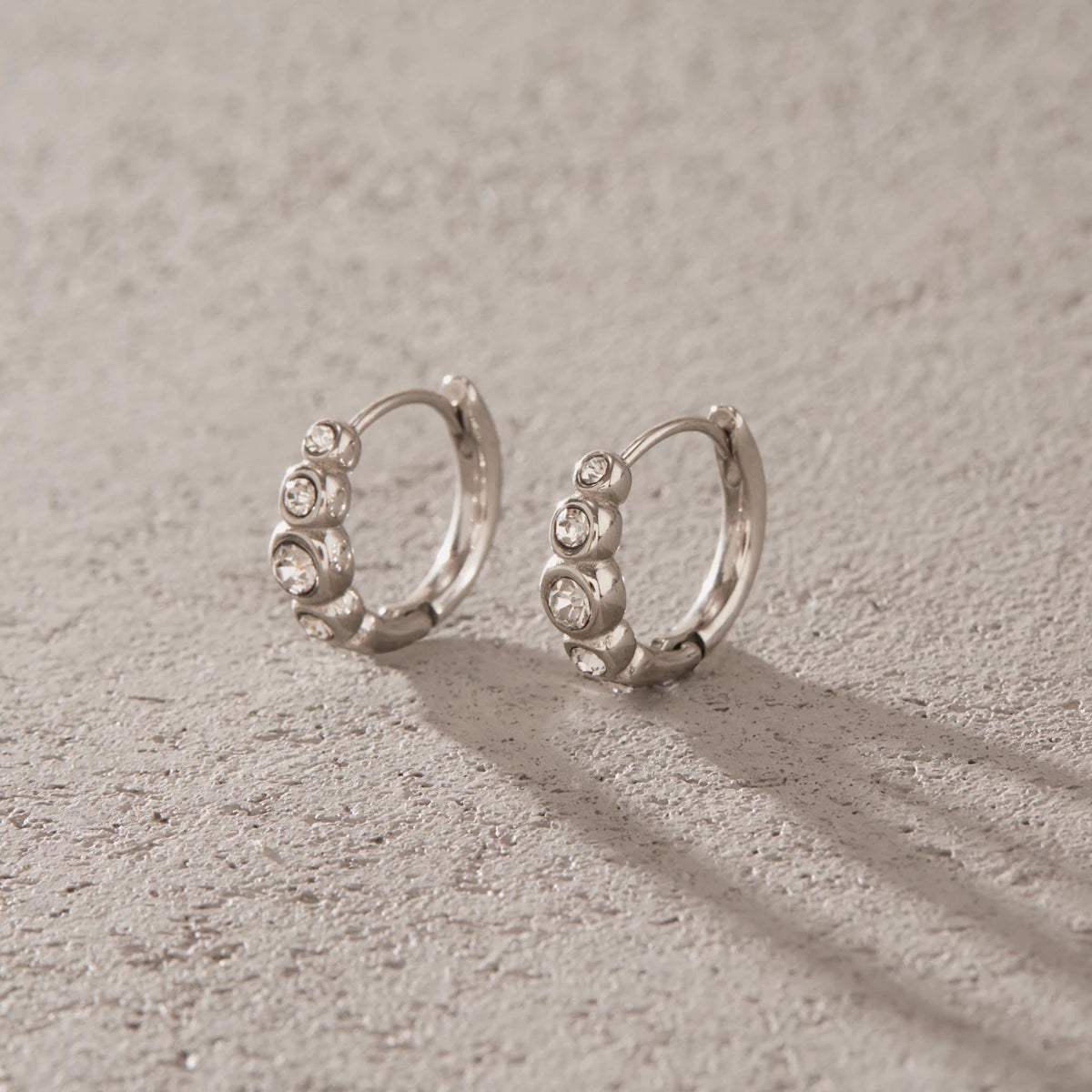 KIKA Delicate Crystal Clip Earrings PVD Plated Stainless Steel