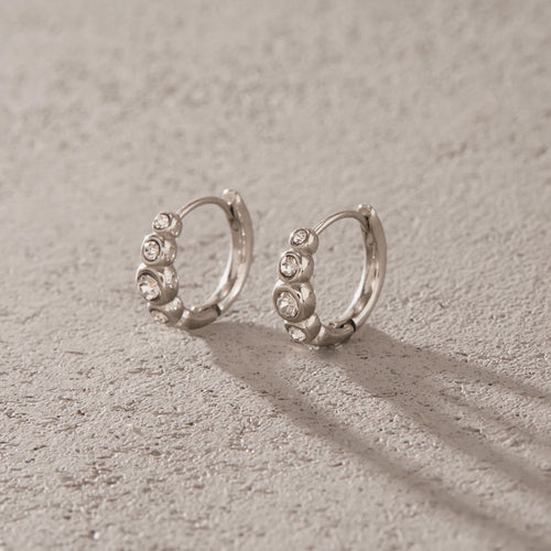 KIKA Delicate Crystal Clip Earrings PVD Plated Stainless Steel