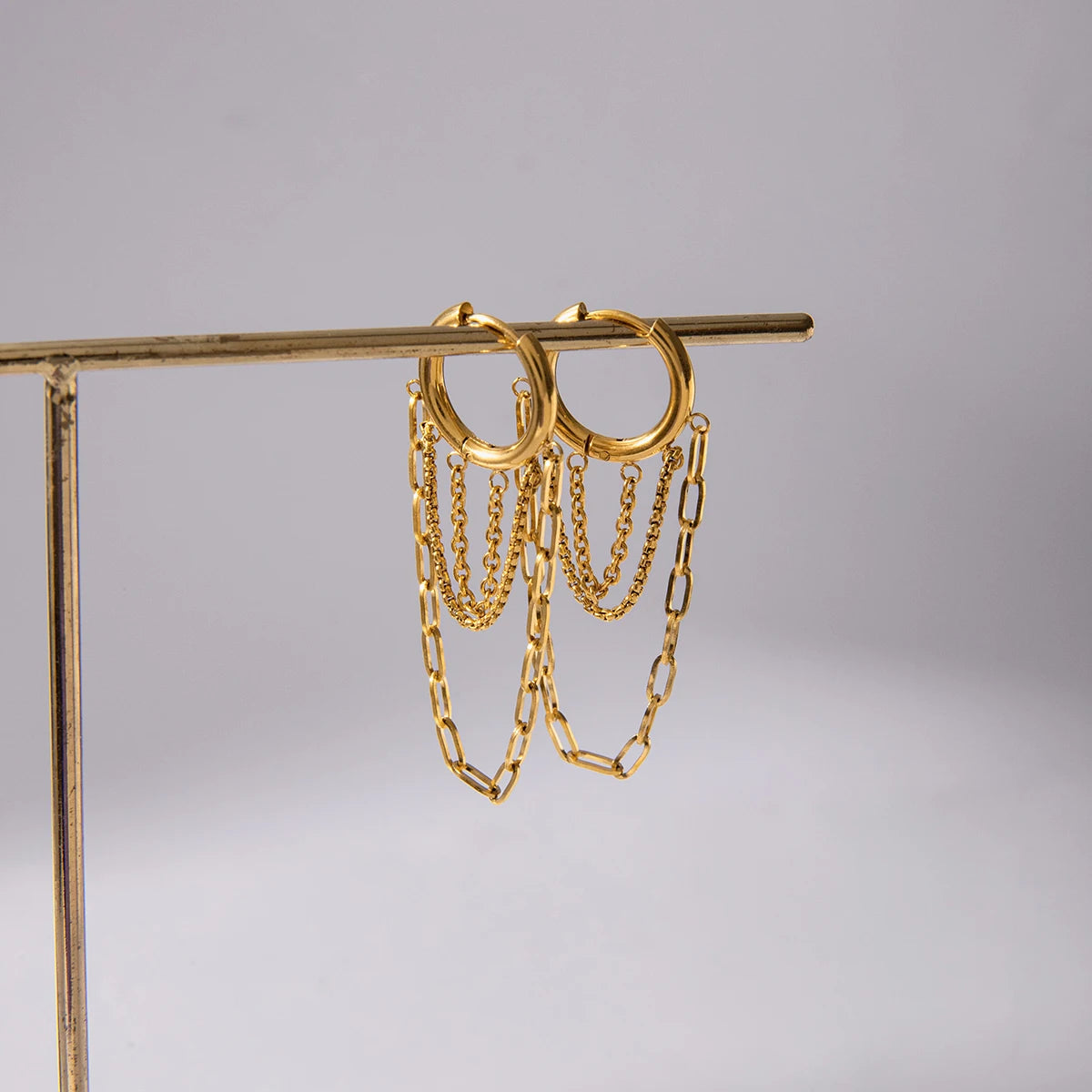 Kika Classic Trendy Chain Tassel Earrings Hypoallergenic