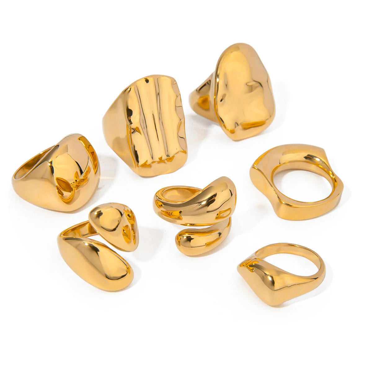 Kika Chic Unique Stainless Steel Unusual Ring Water Resistant 18K PVD Plated