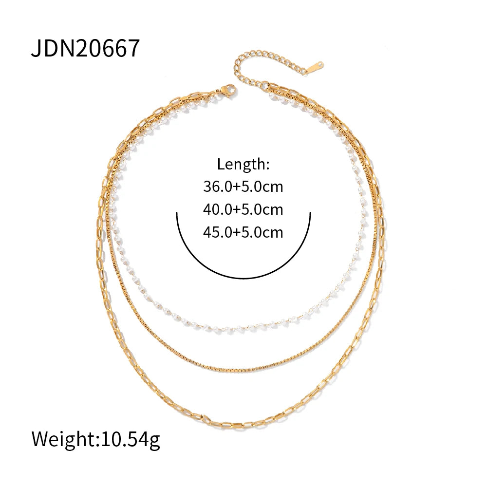 Flat Snake Chain Layer Necklace Stainless Steel Snake Rope Chain
