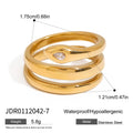 KIKA Fashion Classic Zircon Snake Ring Stainless Steel 316L