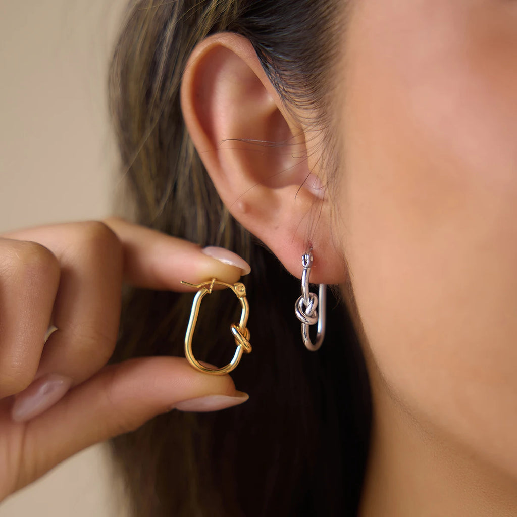 KIKA Classic Knotted U Shape Clip EarringsPVD 18K Gold Plated Stainless Steel316L