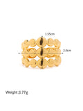 Kika Waterproof Stainless Steel Jewelry Gift 18K Gold Silver Plated Three Layer Line Bead Chain Rings for Women bijoux femme