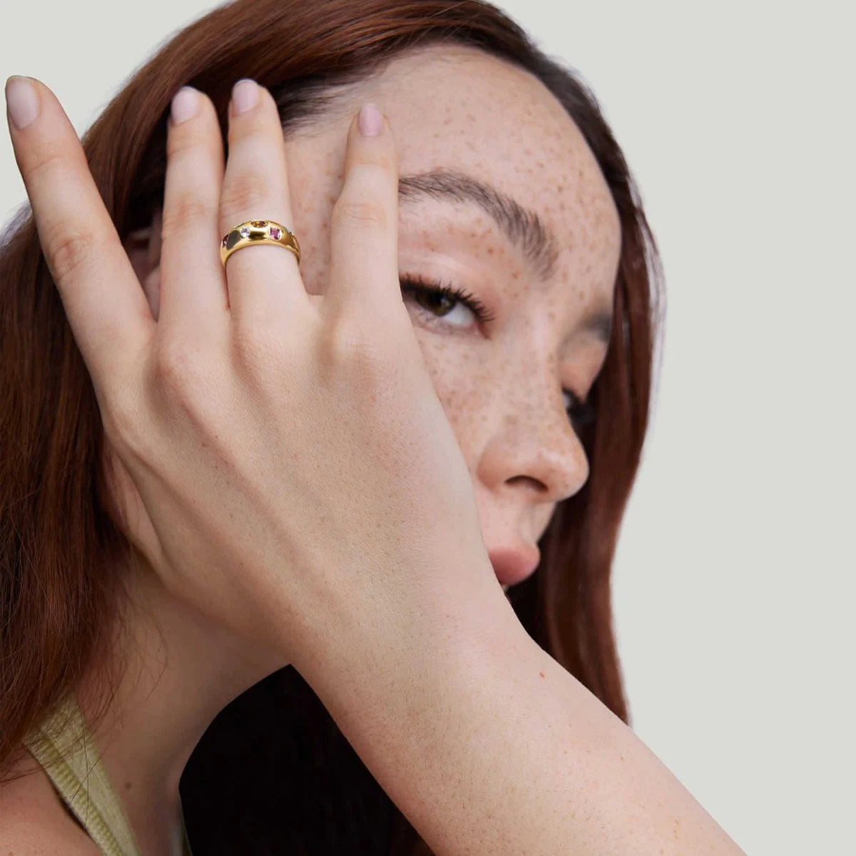 KIKA Casual Style Stainless Steel Delicate Cubic Zirconia Fashion Shiny Ring for Women High Quality Temperament Premium Jewelr