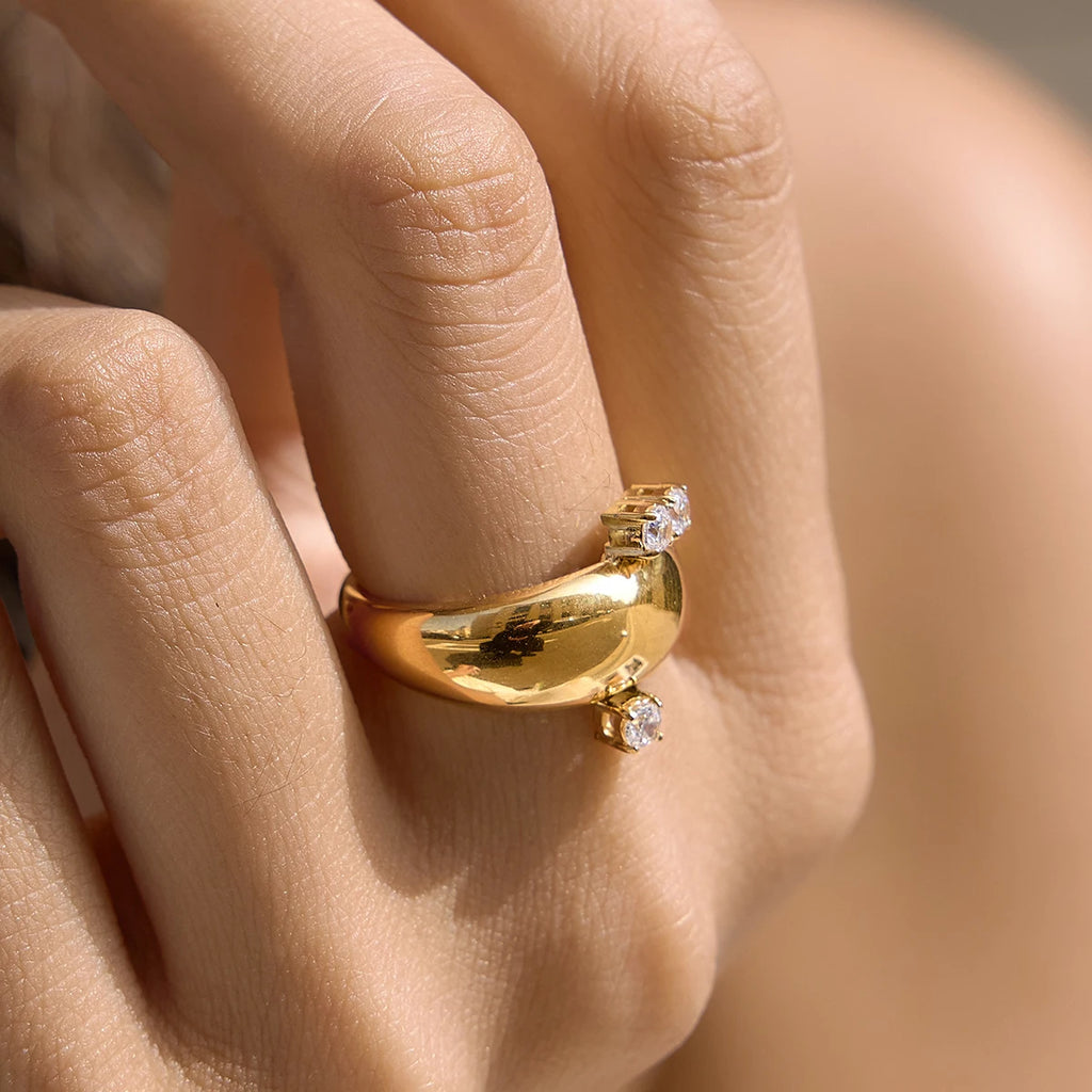 KIKA Delicate Wide Open Ring PVD Plated Stainless Steel 316L