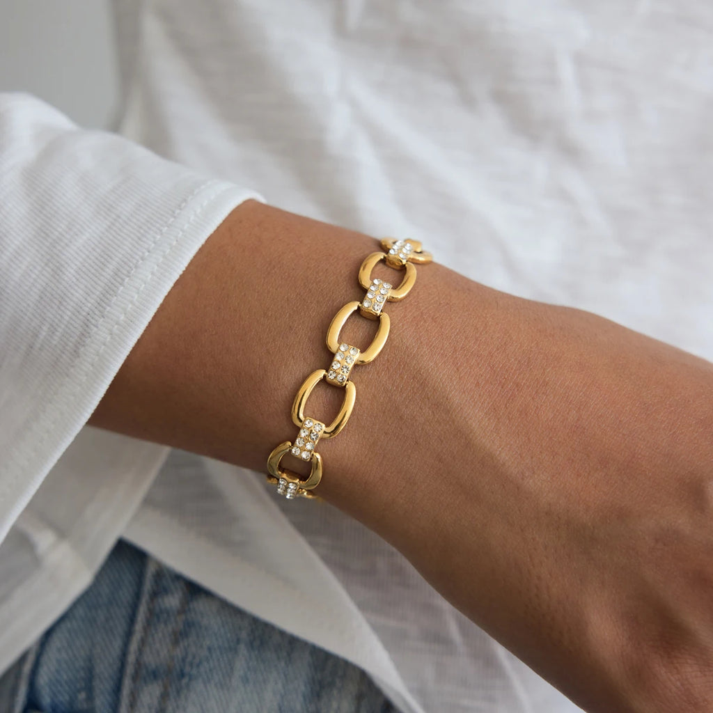KIKA Classic Hollow Chain Bracelet For Women Waterproof 18K Gold PVD Plated Stainless Steel Bracelet Simple Fashion Jewelry