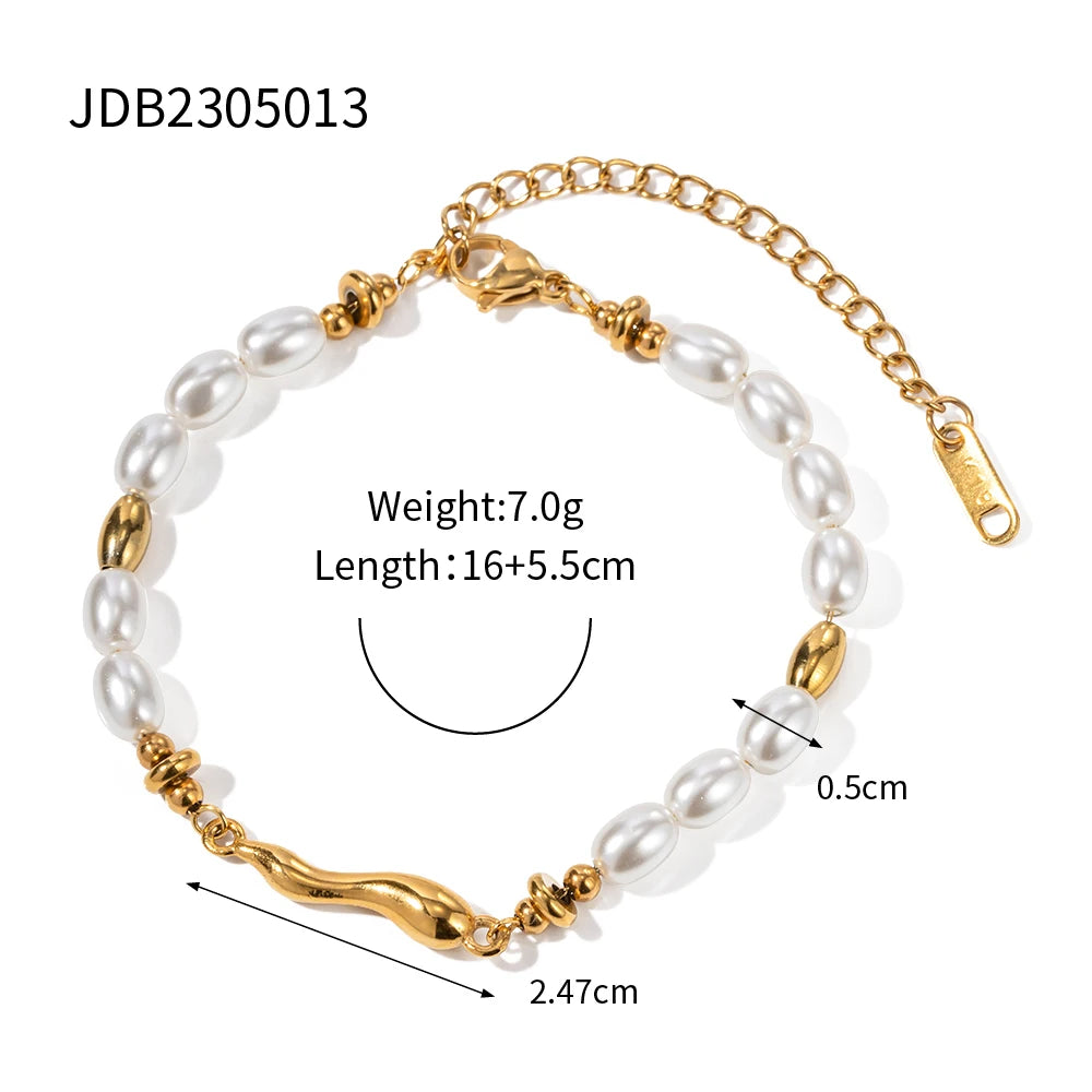 Kika Stainless Steel Bead Chain Bangle Bracelet Waterproof