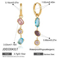 Kika Elegant Multicolor Geometric Zircon Drop Earrings