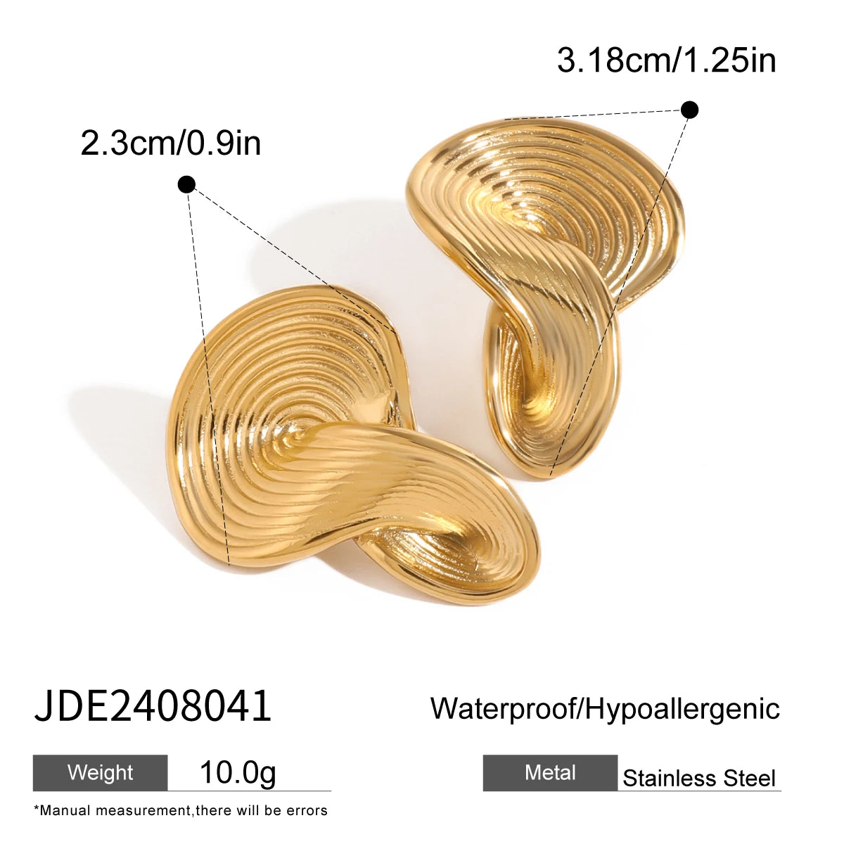 Twisted Ribbed Earrings Dainty