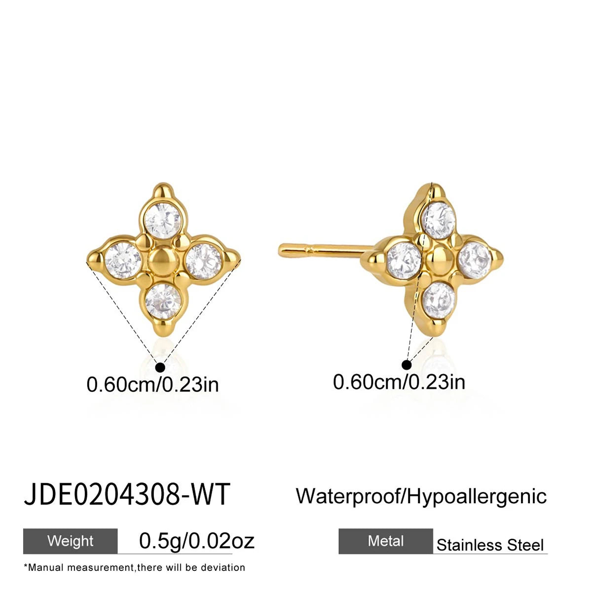 KIKA Delicate Zircon Earrings  PVD Plated Stainless Steel 316L