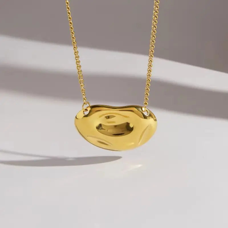 Kika Hammered Disc Pendant Necklace