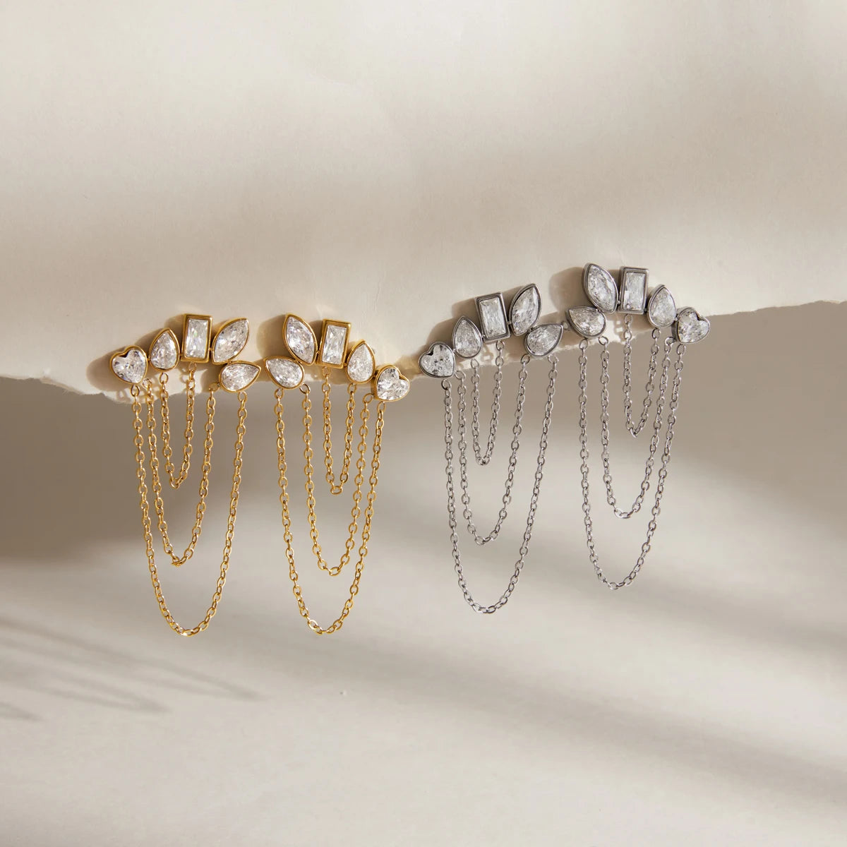 Kika Geometric Zircon Stud Earrings