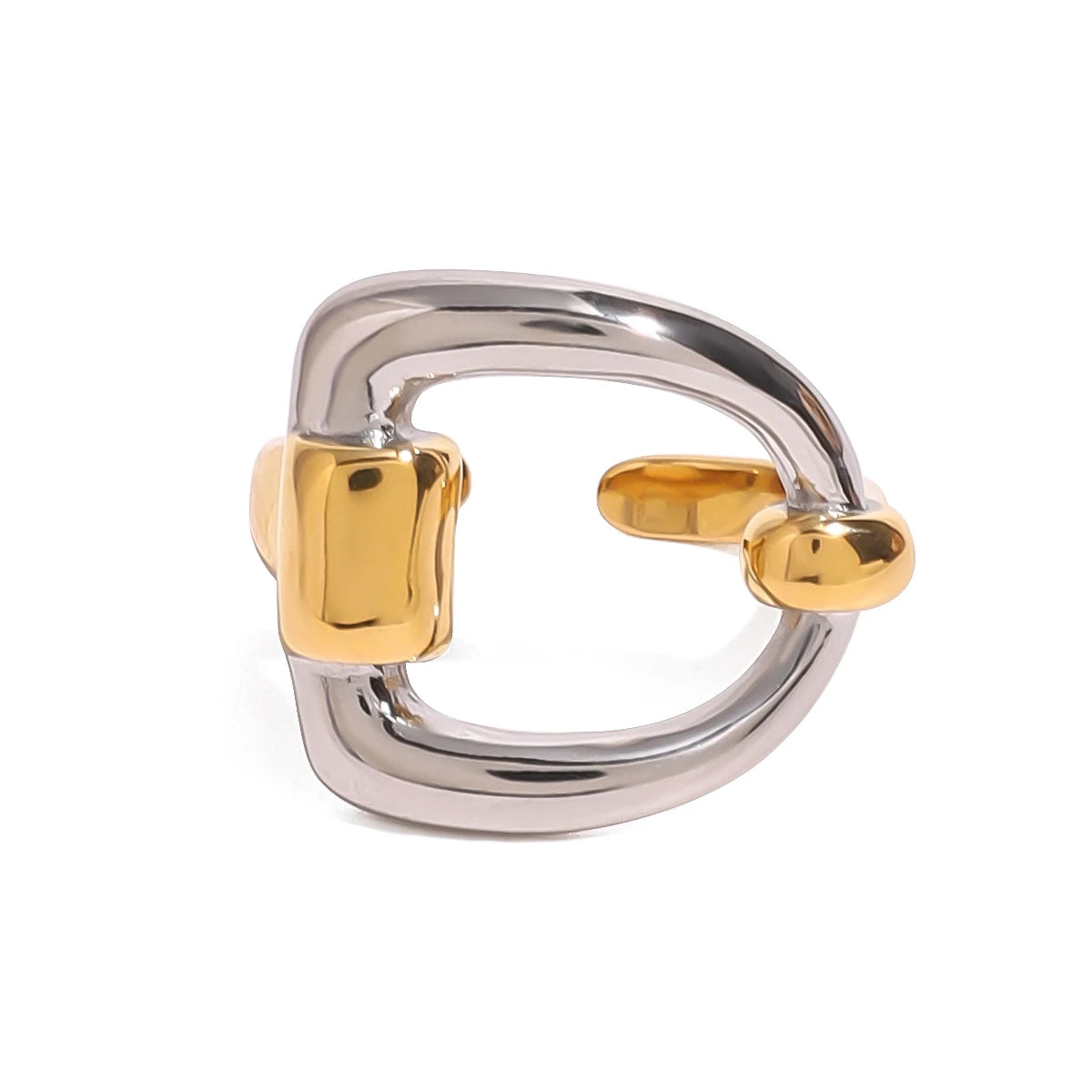 Kika Stainless Steel Combination Letter D Open Ring