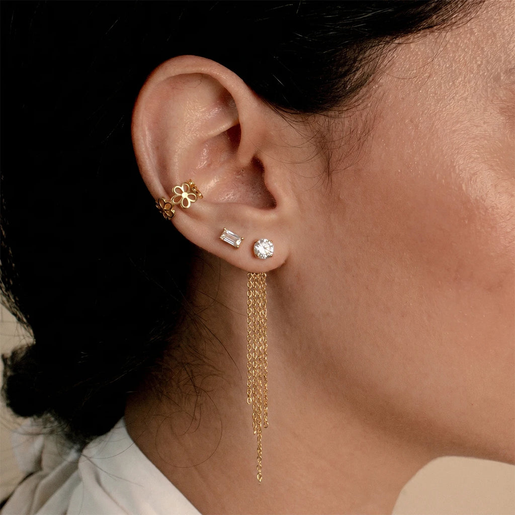 Kika  Delicate Round Zircon Stud Earrings
