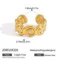 Kika Classic Starfish Shell Spiral Open Rings 18K Gold PVD Plated Stainless Steel 316L