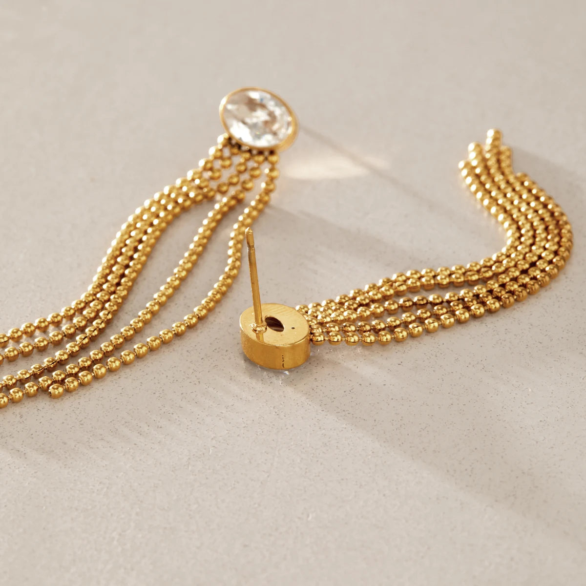 KIKA Geometric Zircon Earrings PVDt 18K Gold Plated Stainless Steel 316L