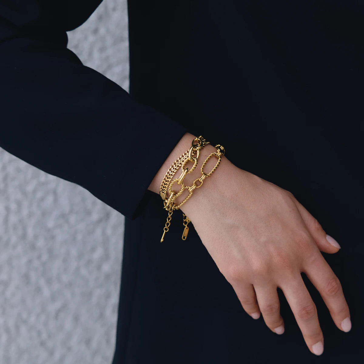 KIKA Classic Chain Bracelet For Women Minimalist 18K Gold PVD Plated Stainless Steel Bracelet Simple Fashion Jewelry Gift