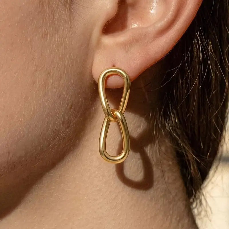 KIKA Classic Geometric Drop Earrings PVD Plated Stainless Steel 316L