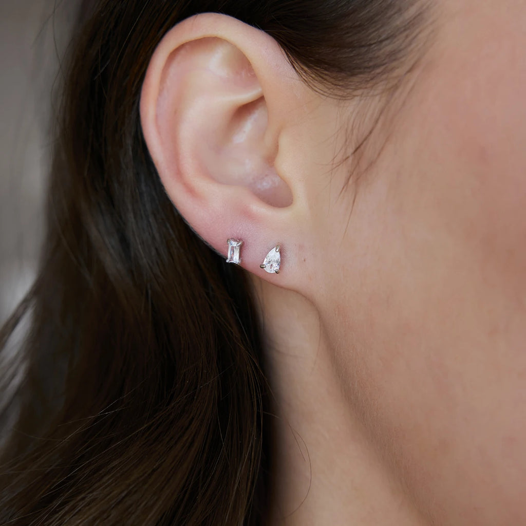 KIKA 3 Pcs/Set Geometric Zircon Stud Earrings For Women 18K Gold PVD Plated Stainless Steel Sleeping Earrings Fashion Jewelry