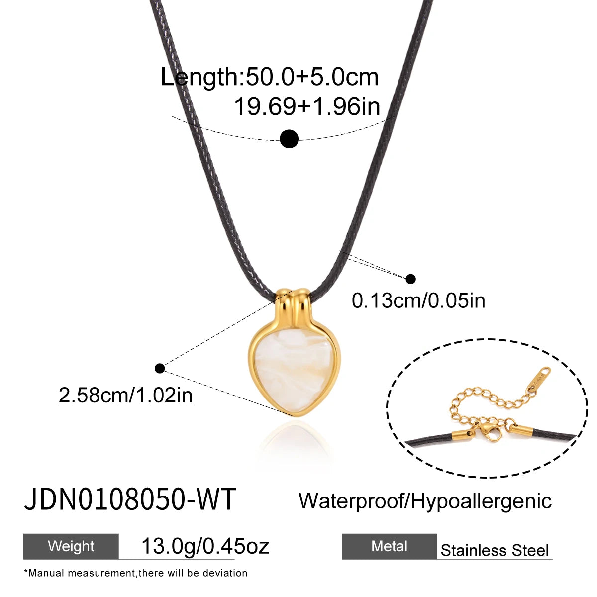 KIKA Vintage Geometric Resin Pendant Necklace For Women Black Color Rope Chain Necklace Stainless Steel Fashion Jewelry Gift