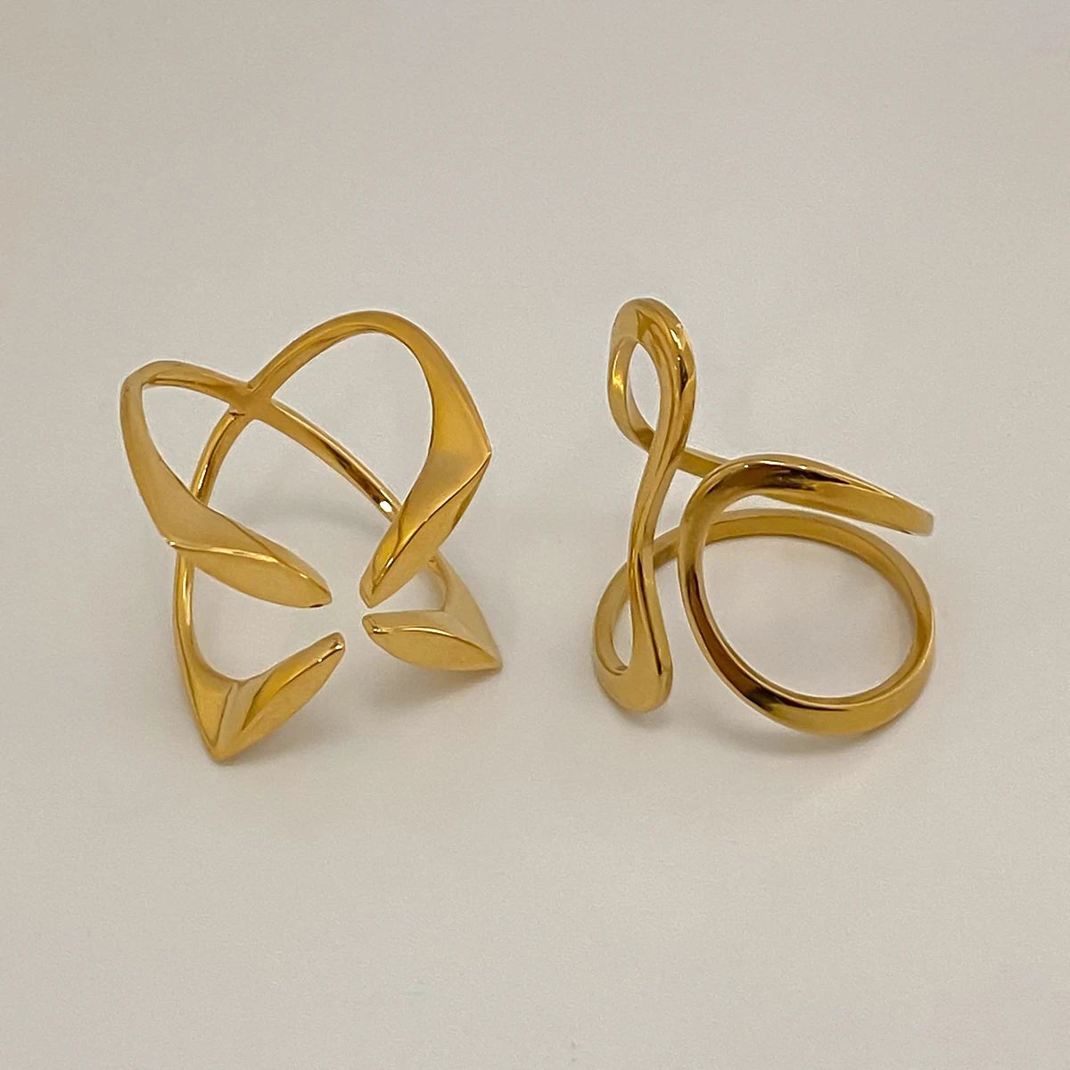 KIKA Irregular Stacking Rings Stainless Steel 316L PVD Plated