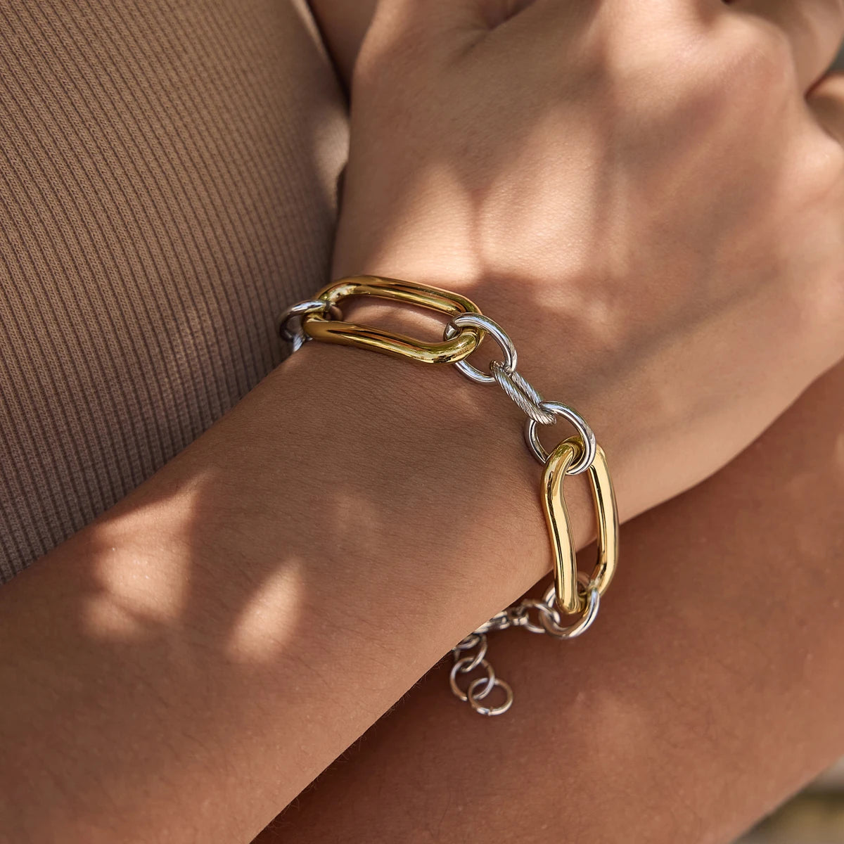 Kika Chunky Thick Chain Mixed Color Bracelet