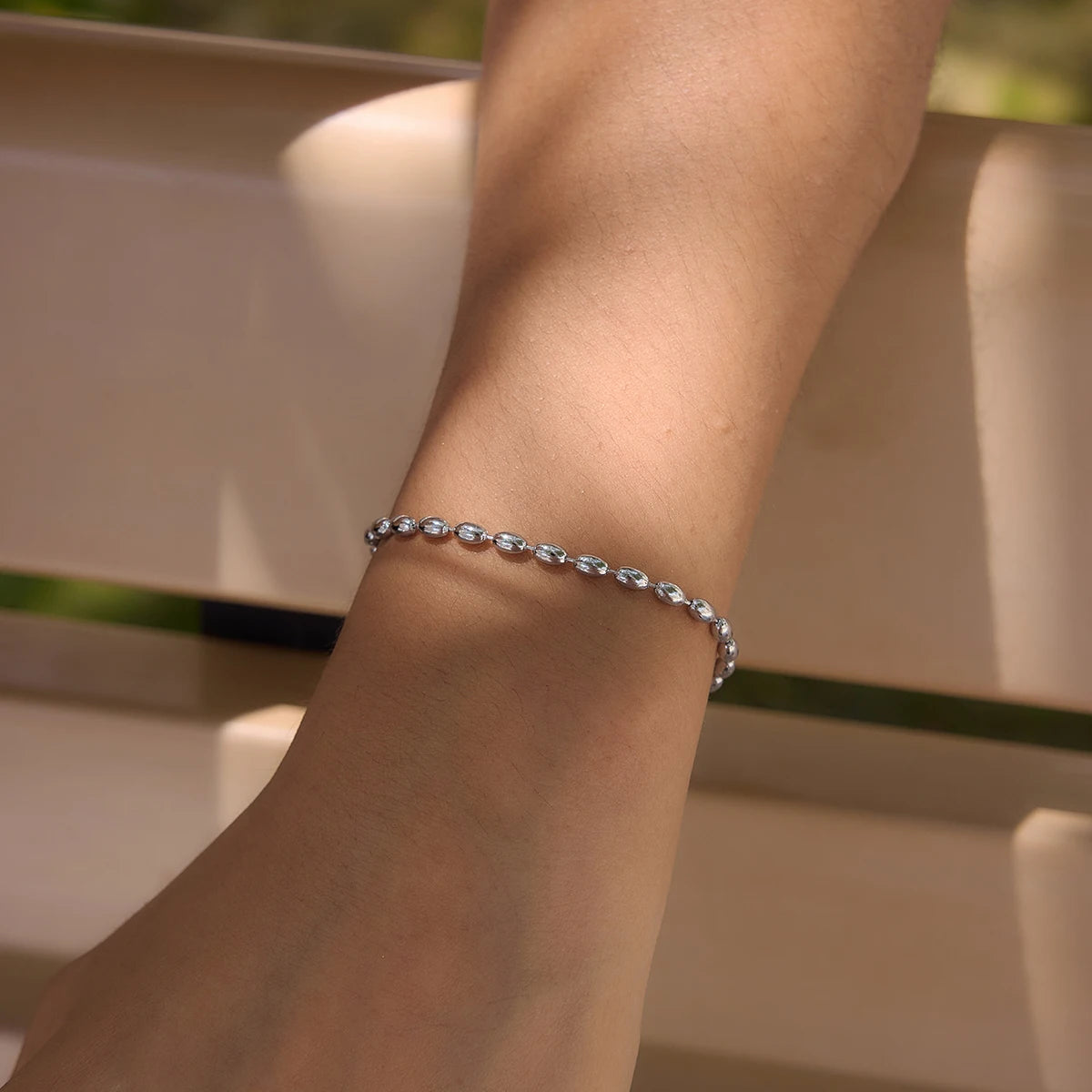 Kika Minimalist Beaded Chain Necklace Bracelet