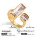 KIKA Minimalist Classic 18K Gold Color PVD Plated Stainless Steel 316L Square Round Zircon Rings Trendy Waterproof