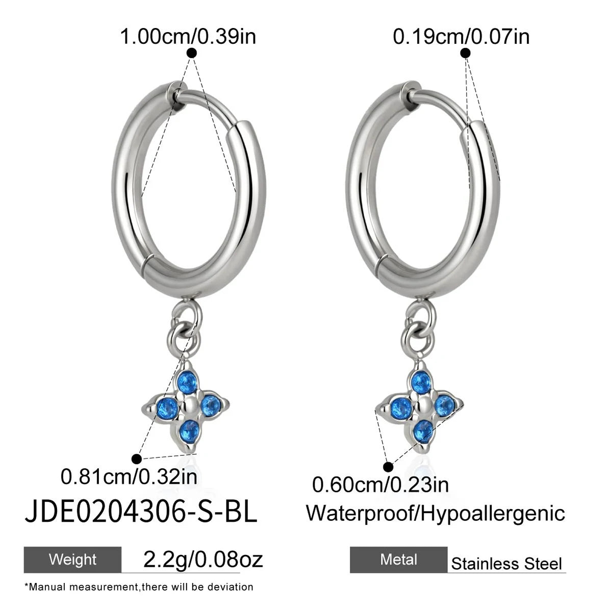 KIKA Delicate Zircon Earrings  PVD Plated Stainless Steel 316L
