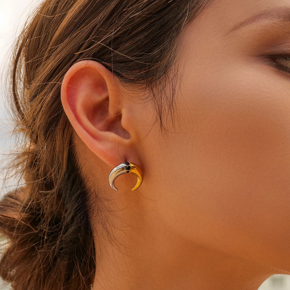 Stainless Steel Texture Ear Studs Irregular Earrings