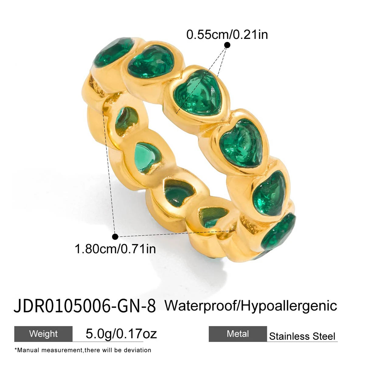 Kika Sparkling Pink Green Zircon Stacked Ring