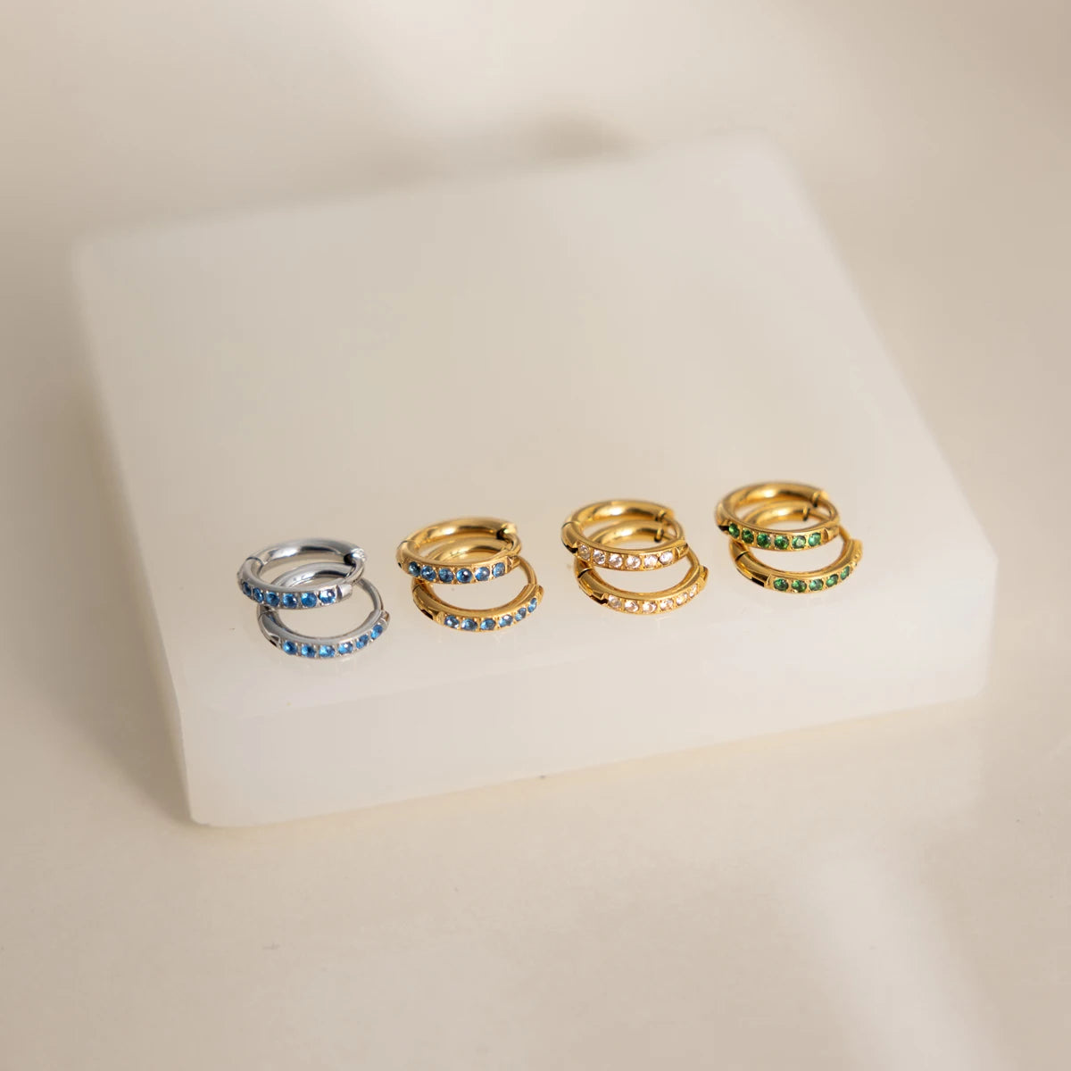 KIKA Delicate Zircon Earrings  PVD Plated Stainless Steel 316L