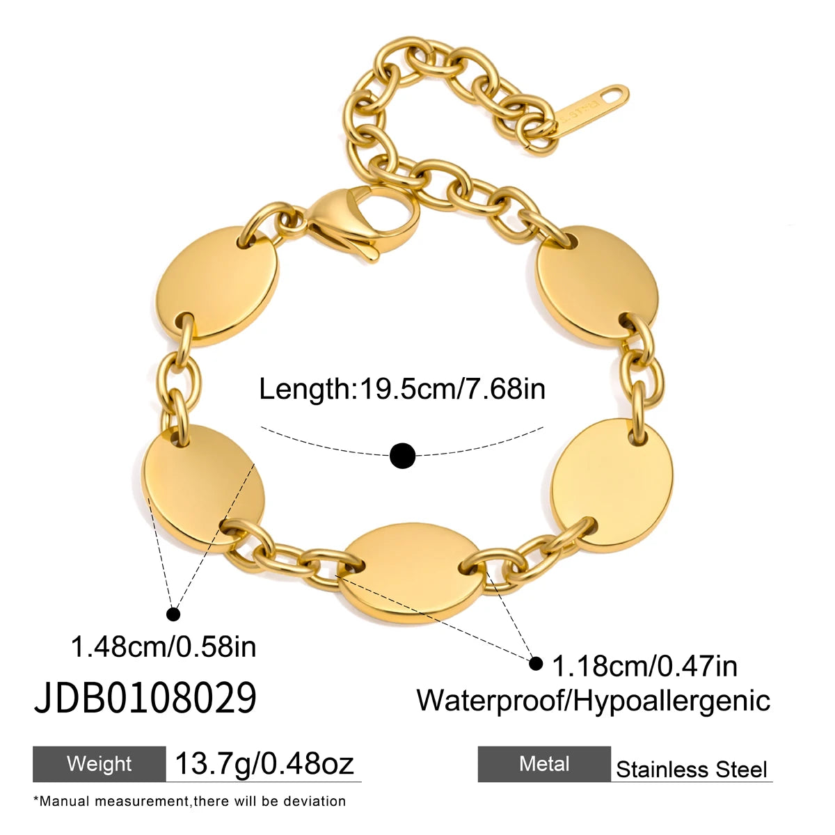 KIKA Classic Geometric Bracelet For Women Minimalist 18K Gold PVD Plated Stainless Steel Bracelet Fashion Jewelry Gift