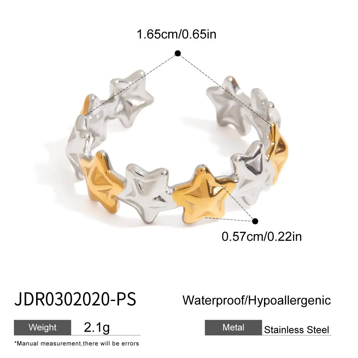 Kika Simple Classic Two tone Rib Fried Dough Twists Hollow out Ring