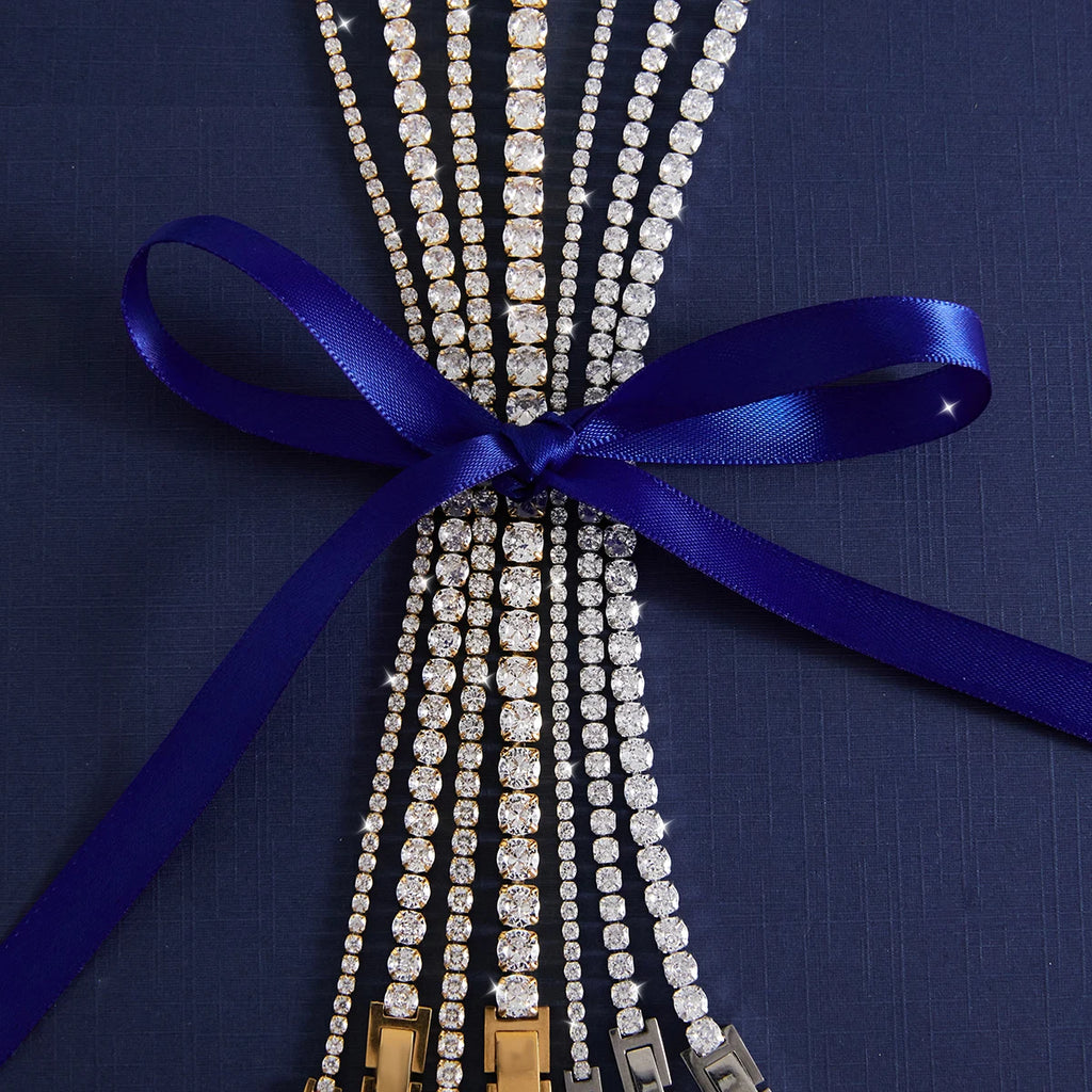 Classic White Round Zircon Tennis Ball Chain Bracelet