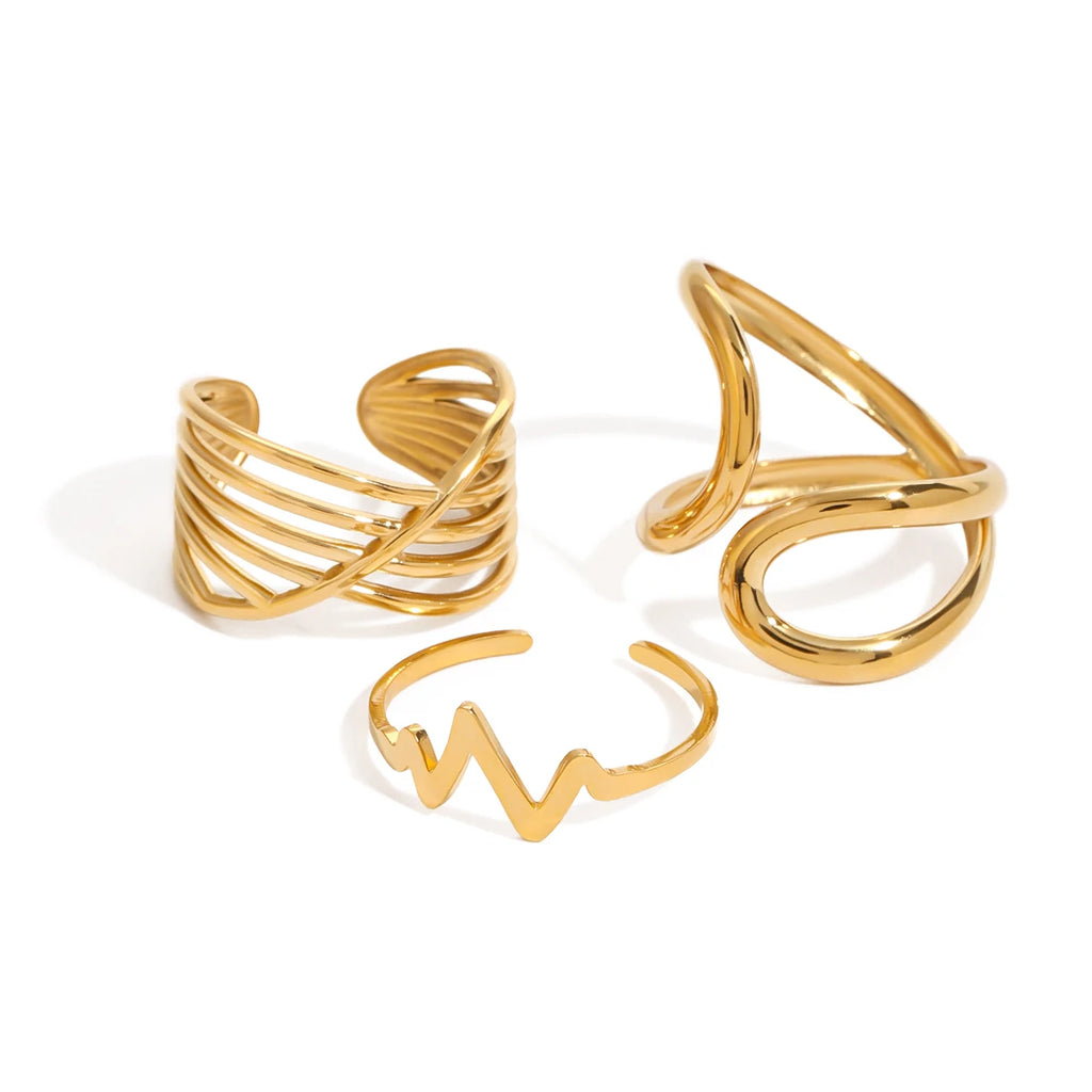 Fashion Texture Irregular Ring Stackable