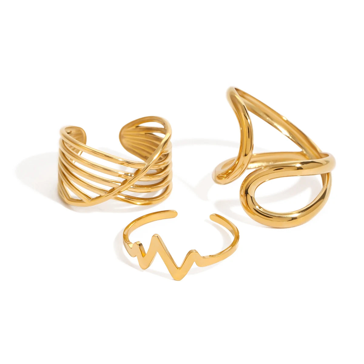 Fashion Texture Irregular Ring Stackable