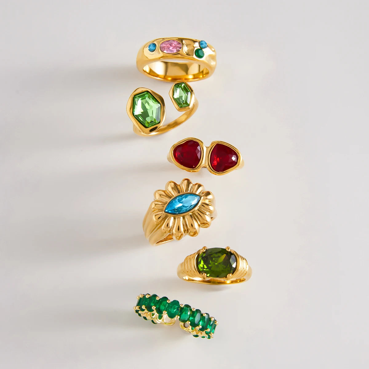 Y2k Blue Rhinestone Ring
