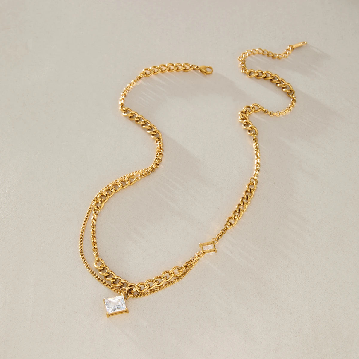 KIKA Zircon Freshwater Pearl Necklace For Women Minimalist 18K Gold PVD Plated Stainless Steel Necklace Fashion Jewelry Gift