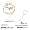 Kika Classic Tiny Crystal Finger Bracelet Multilayer 18K Gold Plated Stainless Steel 316L