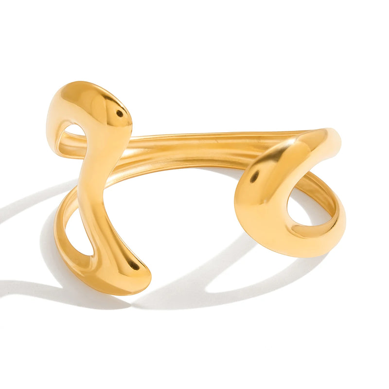 Kika Minimalist Stainless Steel Line Hollow Bracelets