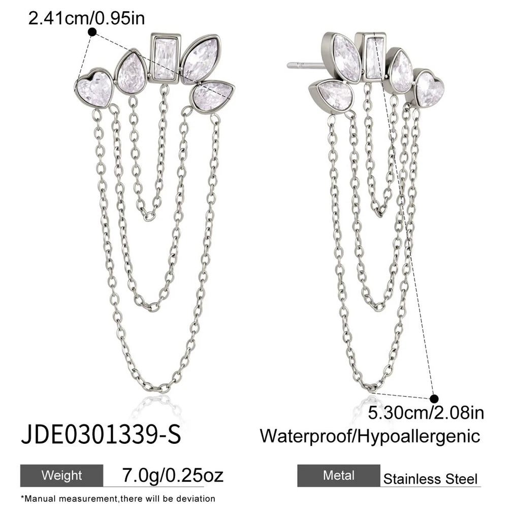 Kika Geometric Zircon Stud Earrings