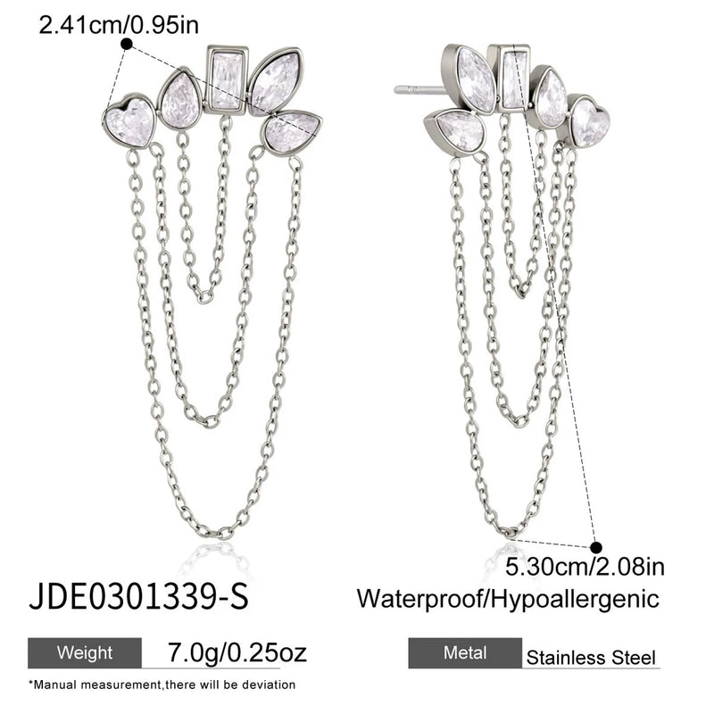 Kika Geometric Zircon Stud Earrings