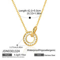 Kika Delicate White Zircon Double Ring Interlocking Pendant With O-Chain Necklace