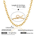 Kika Crystal Star Oval Pendant Necklace Minimalist 18K Gold PVD Plated Stainless Steel 316L