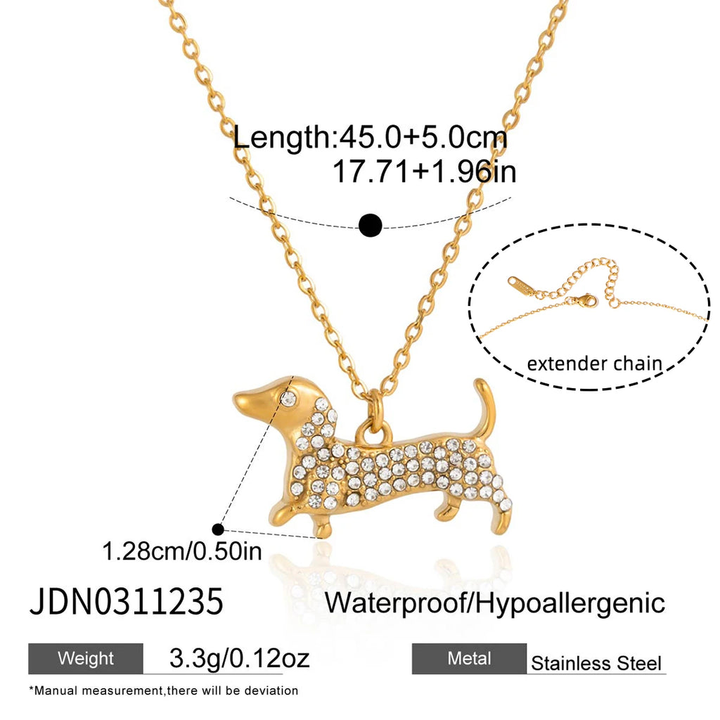 Kika Cute Dachshund Pet Dog Pendant O-Chain Necklace