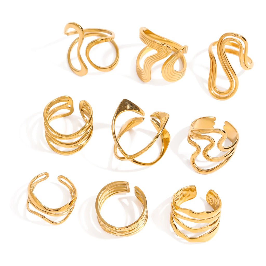 Geometric Open Ring Stacked Irregular
