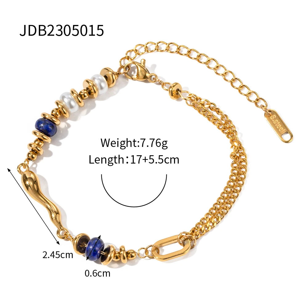 Kika Stainless Steel Bead Chain Bangle Bracelet Waterproof
